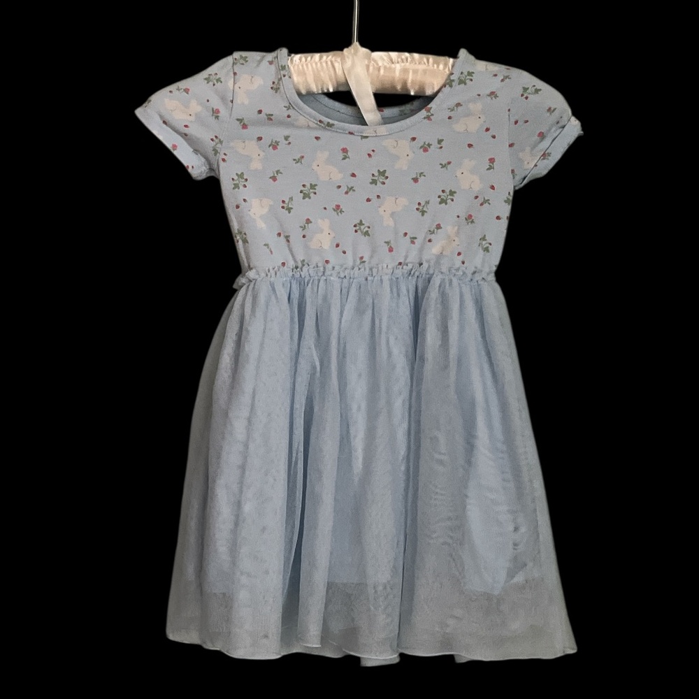 Girls Cat & Jack Blue Bunny Tulle Tutu Dress 5T